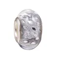Funkelnde silberne Harzperle mit großer Öffnung und Netzstruktur für DIY-Schmuck - Silber