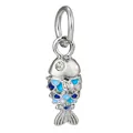 Blue enamel fish charm pendant in silver finish for beaded bracelets and necklaces - Blue Fish Style (1)