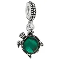 Vintage silver sea turtle charm pendant with a large faceted green gemstone - Vintage Silver Green Gem Sea Turtle (10)