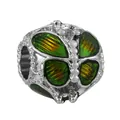 Charm in argento con farfalla e smalto sfumato dal verde al giallo brillante - taglia standard / Stile Farfalla Sfumata (5)