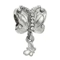 Sparkling silver butterfly charm pendant with clear crystals for DIY beaded bracelets - Silver Rhinestone Double Butterfly (3)