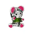 Ciondolo orsetto d'argento con corpo verde e dettagli a cuore rosa per braccialetti - taglia standard / Stile Orsetto (7)