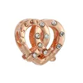Rose gold heart bead with crystals and SISTER engraving for DIY charm bracelets - Rose Gold Sister Heart (5)