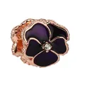 Charm a fiore viola in smalto con finitura in oro rosa e zircone trasparente - Stile Viola del Pensiero Oro Rosa (15)