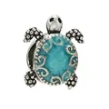 Silver sea turtle charm bead with bright blue enamel shell for DIY beaded jewelry - Blue Enamel Sea Turtle Style (15)