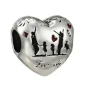 Ciondolo cuore famiglia in argento con cuore rosso e incisione per bracciali - Stile Silhouette Famiglia (20)