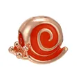 Rose gold snail charm bead with red enamel spiral design for DIY bracelet accessory - Red Spiral Snail Style (18)