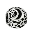 Ciondolo in argento con sagome di luna e stelle per bracciale con perline - taglia standard / Stile Sfera Vuota Luna Stella (25)