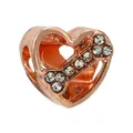 Rose gold heart bead with rhinestone-studded bone charm for DIY charm bracelets - Rose Gold Bone Heart (25)