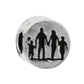 Silver bead with black enamel family silhouette for DIY charm bracelets - Family Holding Hands Silhouette (27)
