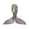 Silver mermaid tail charm with pink marble inlay and crystals for DIY bracelet - Pink Fish Tail Style (36)