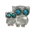 Silver owl charm set with sparkling blue crystal eyes for DIY jewelry making bracelets - Blue-eyed Owl Combo (37)