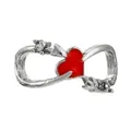 Infinity symbol charm with red heart and crystals for DIY bracelet making - Silver Infinity Red Heart (39)