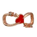 Infinity heart charm in rose gold with red enamel and shimmering crystal accents - Rose Gold Infinity Red Heart (40)