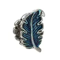 Ciondolo a piuma in smalto blu e finitura argento per bracciali di perline - Stile piuma blu (42)