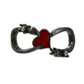 Infinity symbol charm in gunmetal finish with red enamel heart and clear rhinestones - Gunmetal Infinity Red Heart (41) / Normal Specification