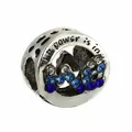 Charm in argento con cristallo sfumato blu e incisione 'the power is in' - Stile perla con strass blu (43)