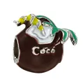 Coconut tree charm bead with enamel Coco lettering for DIY charm bracelet jewelry - Coconut Style (Coco)
