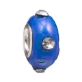Donkerblauwe harsbedel met strassteentjes en zilveren kern voor DIY-armbanden - Donkerblauw Met Strass (Z038)