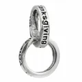 S925 sterling silver interlocking rings charm with Thanksgiving engraving for bracelets - Thanksgiving Double Ring