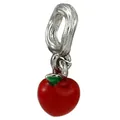 Charm a forma di mela rossa smaltata con foglia verde per braccialetti fai-da-te - Pendaglio Mela Rossa
