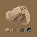 Colbacco invernale con fodera in pile spessa e paraorecchie in vari colori alla moda - M (56-58cm) / Cachi