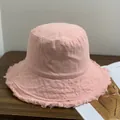 Vintage gewaschener Anglerhut in Rosa mit ausgefransten Kanten für Sonnenschutz - M (56-58cm) / Altrosa