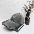Vintage dark grey washed baseball cap with ZERO Everyday embroidery and distressed details - M (56-58cm) / Gray