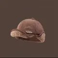 Winter brown corduroy earflap hat with warm lamb wool lining and Never Give Up embroidery - M (56-58cm) / Khaki