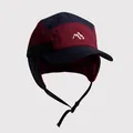 Detail of color-block fleece trapper hat with ear flaps and mountain embroidery - M(56-58cm) / Navy Blue