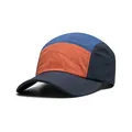 Wasserdichte 5-Panel-Baseballkappe mit orangefarbenem und blauem Colorblock-Design - M (56-58cm) / Marineblau