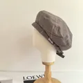 Casquette gavroche grise à motif chevrons présentée sur une tête de mannequin classique - M(56-58cm) / Kaki