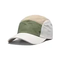 5-Panel Camper Cap mit Nylon-Farbblock-Design und gebogenem Schirm für Outdoor - M (56-58cm) / Gebrochenes Weiß