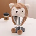 Cappello husky in peluche per bambini con paraorecchie in pelliccia sintetica marrone - Stile Bambini (52-54cm) / Cachi