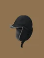 Dettaglio del cappello da aviatore invernale con guscio antivento e fodera in pile - M(56-58cm) / Nero