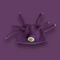 Handmade purple octopus knitted beanie with cartoon monster eye and tentacles design - M (56-58cm) / Purple