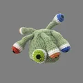 Funny green crochet octopus knit hat with colorful eye tentacles for winter warmth - M (56-58cm) / Green