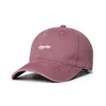 Macro detail of Purvlen letter embroidery on vintage washed cotton baseball cap texture - M (56-58cm) / Pink
