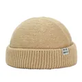 Berretto docker kaki minimalista da uomo con trama in maglia spessa ed etichetta tessuta - Cachi