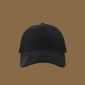Berretto da baseball vintage nero lavato con tesa consumata e ricamo 3D per uomo e donna - M (56-58cm) / Nero