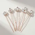 Lot de 5 épingles à cheveux en or rose avec strass en cristal pour coiffures chignons - Doré