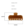 Especificaciones de tamaño para pinza de pelo en acetato con medidas y grosor - Grande / Marrón