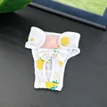 Cute white female dog physiological panty with yellow strawberry print and bow - Yellow Strawberry Mini Menstrual Pants / S: Waist Circumference 24-28cm