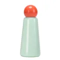 Minimalist 304 stainless steel insulated bottle with light green body and orange spherical cap - 500ml / Orange & Teal