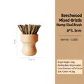 Beechwood and sisal kitchen brush in stamp style for dish cleaning, 8cm tall - Beech Wood Stamp Brush - Mixed Brown