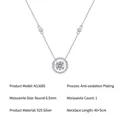 925 Sterling Silver necklace with 6.5mm round Moissanite pendant and thick gold plating - N13685 Round Frame 1ct