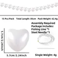 Set of 15 white heart-shaped faux pearl pendants for DIY wedding hanging decor - Heart Shape / Pearl White