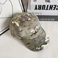 Casquette de baseball camouflage avec visière courbée pour sports de plein air - M (56-58cm) / Camouflage Vert Café