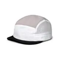 Detail of 5-panel camping cap showing breathable mesh panels and precision stitching - M (56-58cm) / Gray Top White Hat