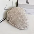 Retro Schirmmütze aus gewaschener Baumwolle in Hellbraun mit verstellbarer Schnalle - M (56-58cm) / Beige